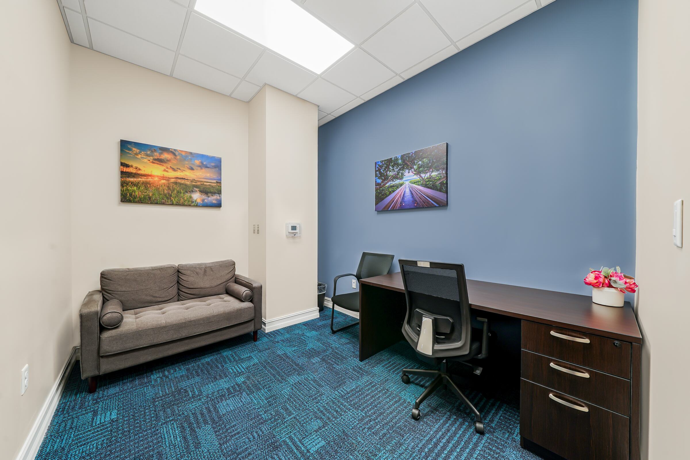 Furnished one-desk interior office at W Executive Suites St. Lucie West